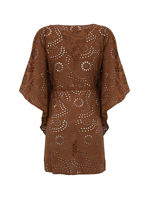 Caftano Iria in cotone sangallo Mc2 Saint Barth | IRIA05907H COTTON SUNFLOWER EMBRY